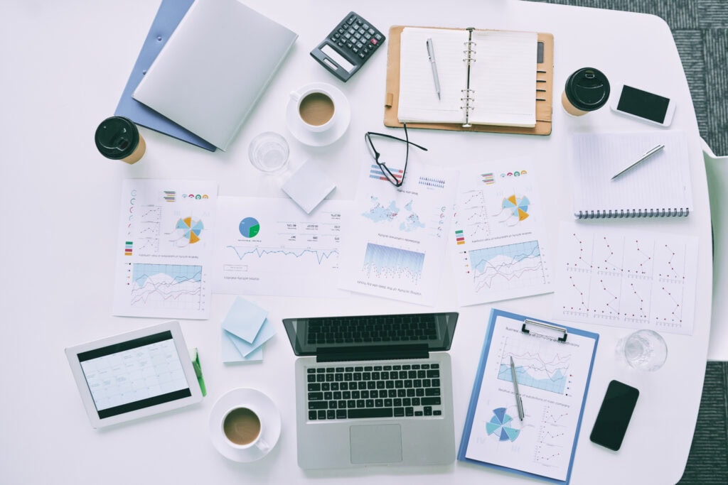 Business items on a desk