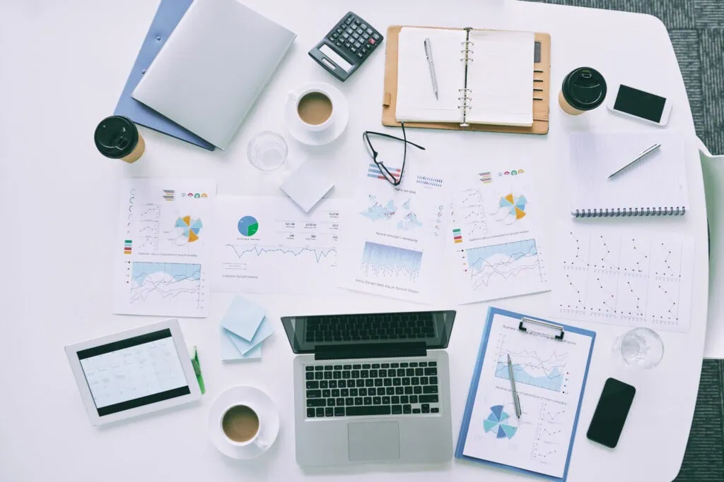 Business items on a desk