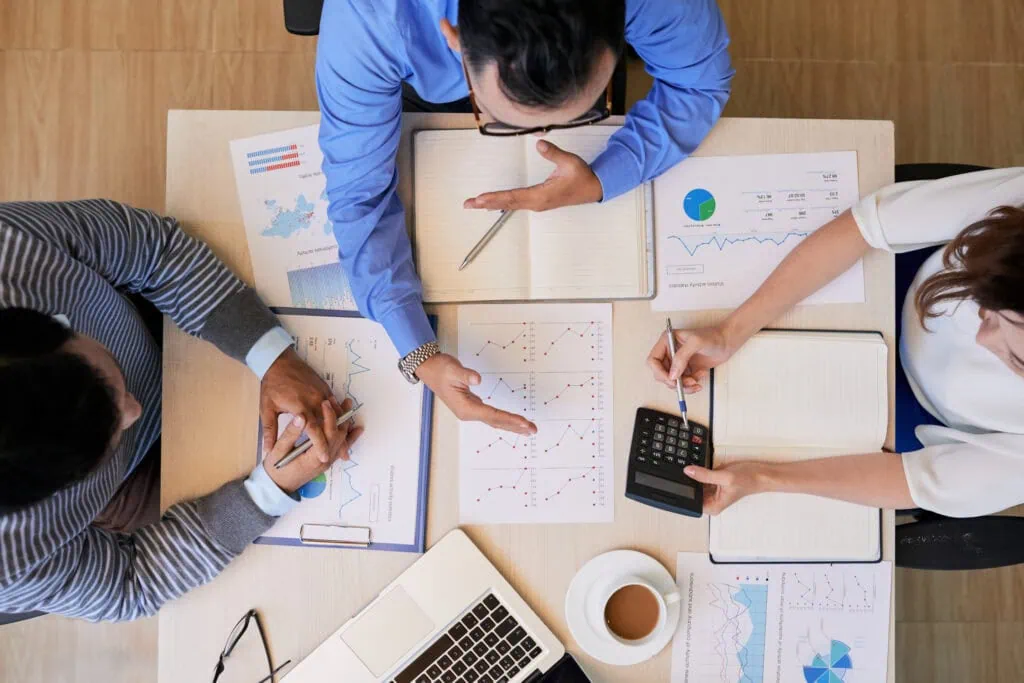 People working together at a table